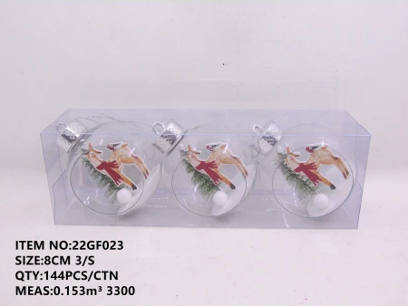8CM set of three Christmas transparent decorative balls 023 8CM set of three Christmas transparent decorative balls 023